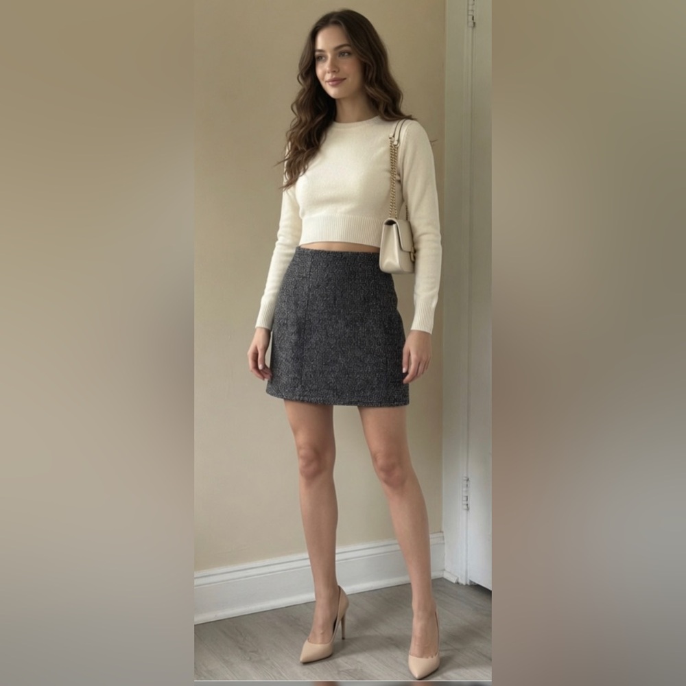 Zara Short Tweed Skirt